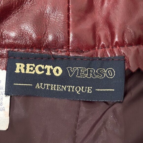 VTG Recto Verso Red 100% Leather Pants Womens 10 Y2K Biker Rock Glam Retro Party - Picture 13 of 16
